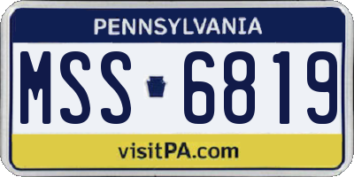 PA license plate MSS6819