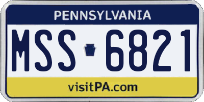 PA license plate MSS6821
