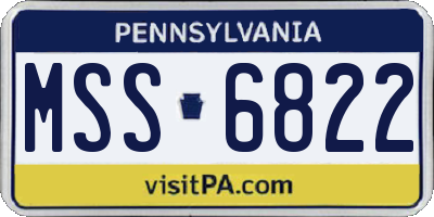 PA license plate MSS6822