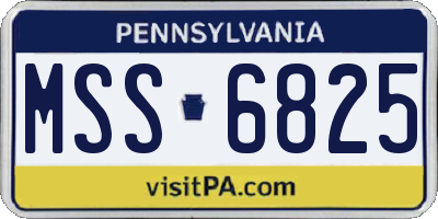 PA license plate MSS6825