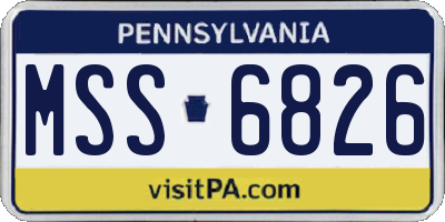 PA license plate MSS6826