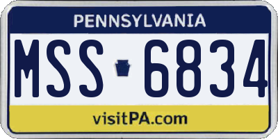 PA license plate MSS6834