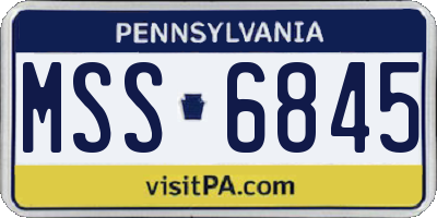 PA license plate MSS6845
