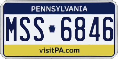 PA license plate MSS6846