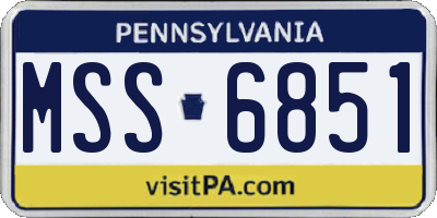 PA license plate MSS6851