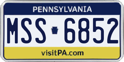 PA license plate MSS6852