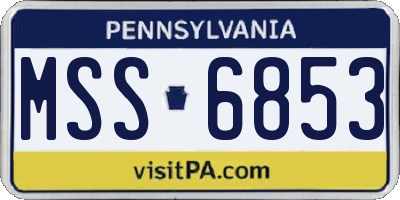 PA license plate MSS6853