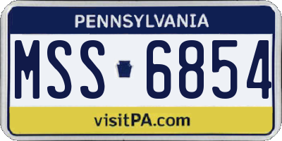 PA license plate MSS6854