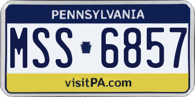 PA license plate MSS6857