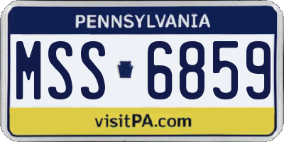 PA license plate MSS6859