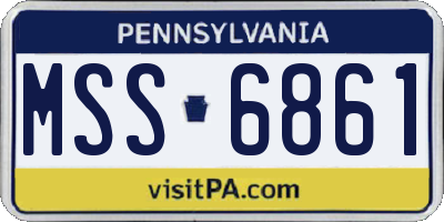 PA license plate MSS6861