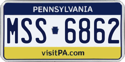PA license plate MSS6862