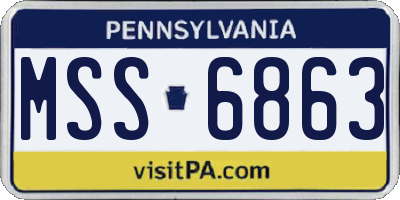 PA license plate MSS6863