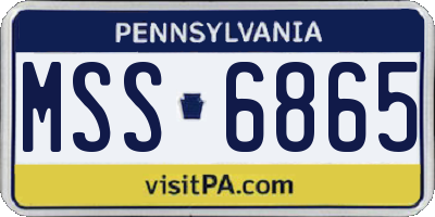 PA license plate MSS6865