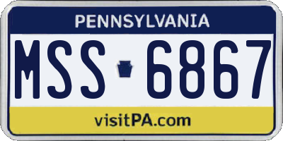 PA license plate MSS6867