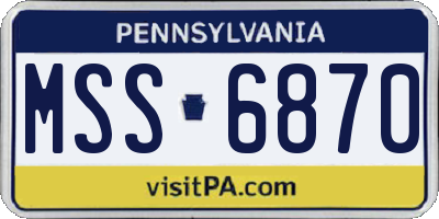 PA license plate MSS6870