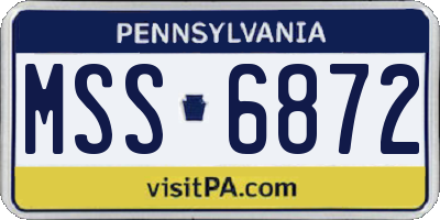 PA license plate MSS6872