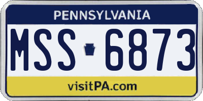 PA license plate MSS6873