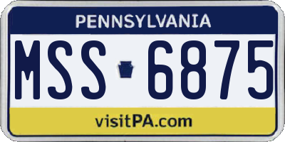PA license plate MSS6875