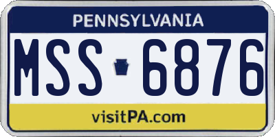 PA license plate MSS6876