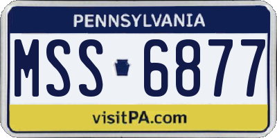 PA license plate MSS6877