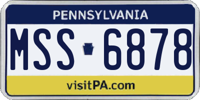 PA license plate MSS6878