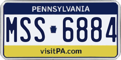 PA license plate MSS6884
