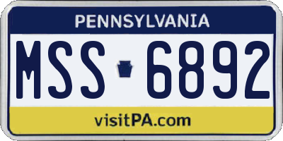 PA license plate MSS6892