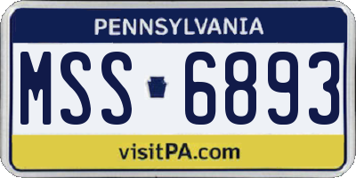 PA license plate MSS6893