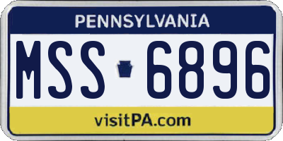 PA license plate MSS6896