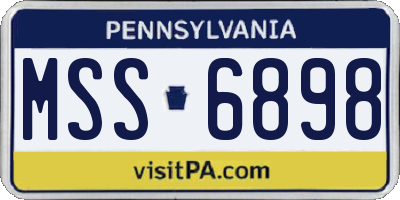 PA license plate MSS6898