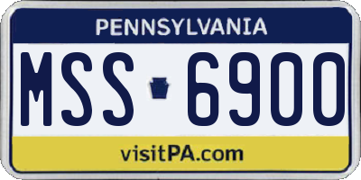 PA license plate MSS6900