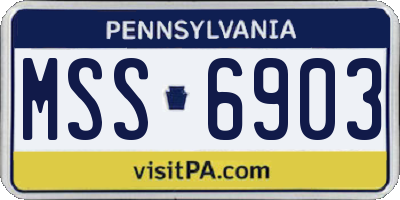 PA license plate MSS6903