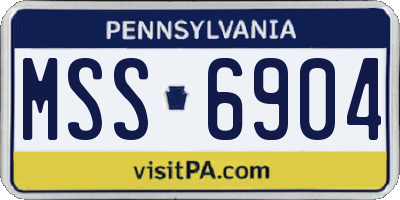 PA license plate MSS6904