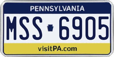 PA license plate MSS6905