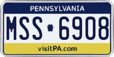 PA license plate MSS6908