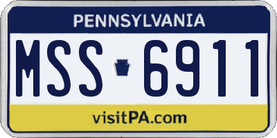 PA license plate MSS6911