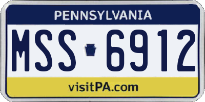 PA license plate MSS6912