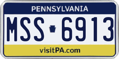 PA license plate MSS6913