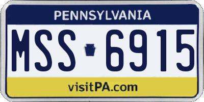 PA license plate MSS6915