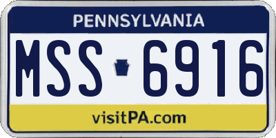 PA license plate MSS6916