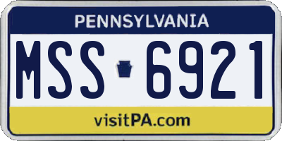 PA license plate MSS6921