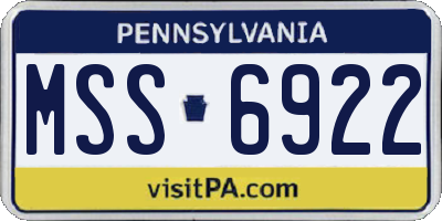 PA license plate MSS6922