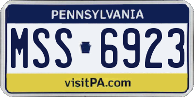PA license plate MSS6923