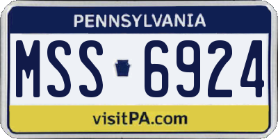 PA license plate MSS6924