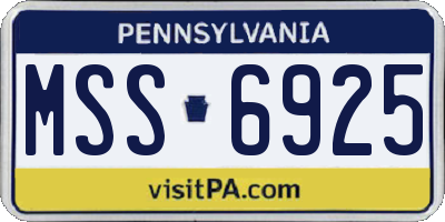 PA license plate MSS6925
