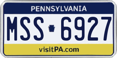 PA license plate MSS6927