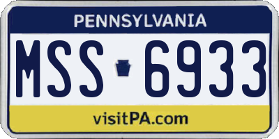 PA license plate MSS6933