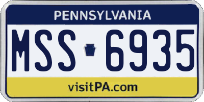 PA license plate MSS6935