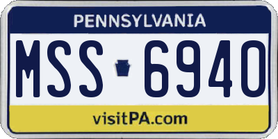 PA license plate MSS6940